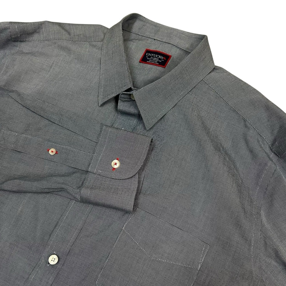 UNTUCKit Shirt Mens XL Wrinkle Free Blue Pio Cesare Blue Long Sleeve Button